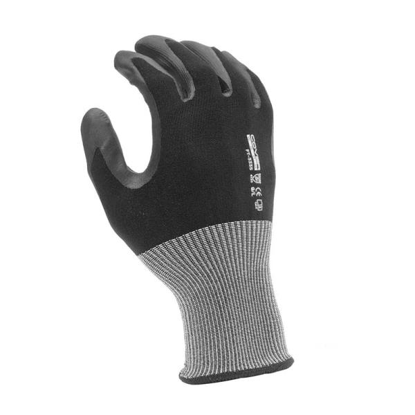 ニトリルゴム手袋 水に濡れても滑りにくいニトリル背抜き FT-3335 黒 手袋 ニトリル ゴム手袋...