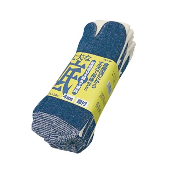 靴下 鬼底靴下 生成 指付 4足組 SS-342-4P キナリ 24.5-28cm メンズ ソックス...