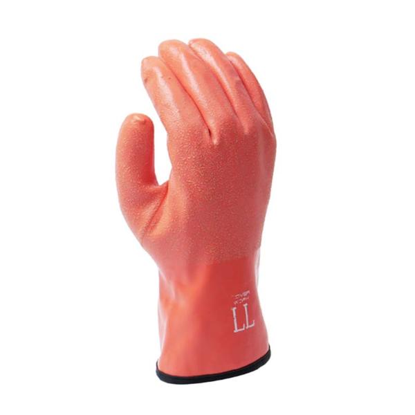 手袋 二重防寒天然ゴムフルコート FT-331935 オレンジ 防寒手袋 ゴム手袋 保温 作業用 カ...