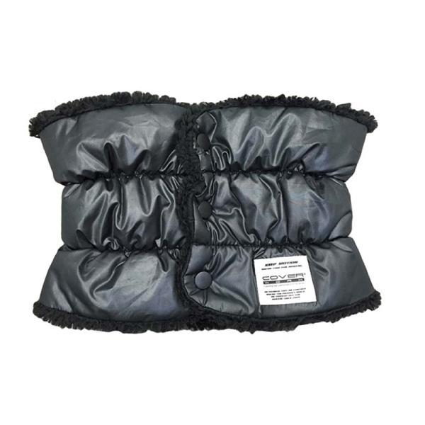 ネックウォーマー ファイバーダウンネックウォーマー AG-95 黒 フロントボタン付 防寒 保温 冬...