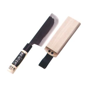 豊稔光山作 黒打収穫包丁 鞘入 HT-8102 全長 135mm 豊稔企販