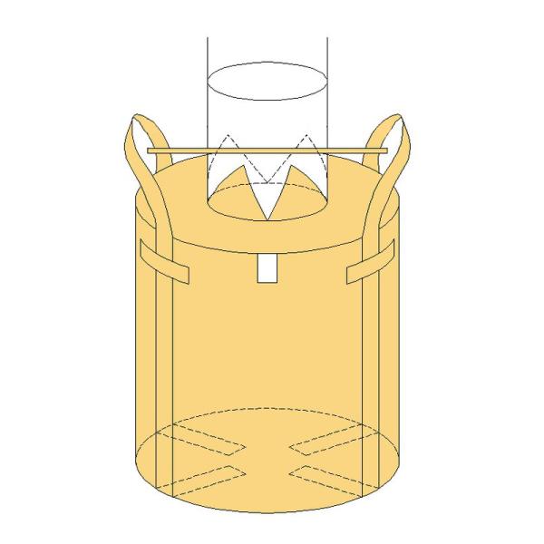10袋入 丸型 厚手生地 フレコンバッグ OW-001丸 耐荷重1000kg 排出口なし 注入口半開...