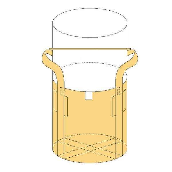 10袋入 丸型 厚手生地 フレコンバッグ OW-002丸H 耐荷重1000kg 排出口なし 注入口全...