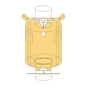 10袋入 丸型 厚手生地 フレコンバッグ OW-006丸 耐荷重1000kg 排出口半開 注入口半開 2点吊り 工事 土木 収穫 ワンウィル 代引不可｜plusysbtob