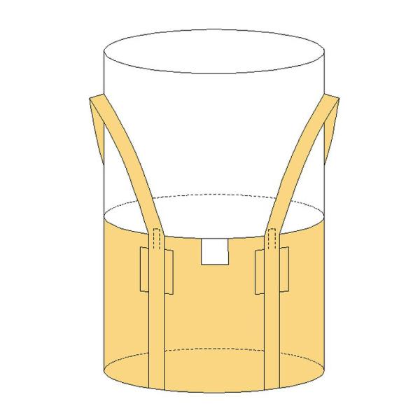 10袋入 丸型 厚手生地 フレコンバッグ OW-010丸 耐荷重500kg 排出口なし 注入口全開 ...