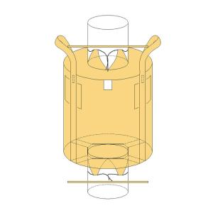 10袋入 丸型 厚手生地 フレコンバッグ OW-006丸 内袋付 耐荷重1000kg 排出口半開 注入口半開 2点吊り 工事 土木 収穫 ワンウィル 代引不可｜plusysbtob