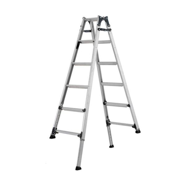 伸縮脚付はしご兼用脚立立 天板高さ:1m88cm 〜 2m18cm 折畳式 伸縮構造 PRW-210...