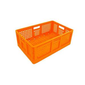 10個セット) 日本製 AZ カラー折りたたみコンテナー オレンジ 折り畳み