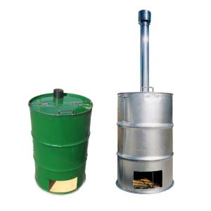 ドラム缶焼却炉フタ付き 下小窓蝶番蓋付 煙突なし 200L カラー ドラム缶焼却炉フタ付き 下小窓蝶番蓋付 煙突なし 200L カラー