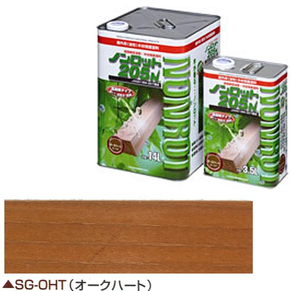 木材保護塗料 ノンロット 205N Sカラー SG-NAT ナチュラルチーク 3.5リットル 屋外用...