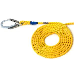 親綱 8m 16ミリ 片フック 黄色 耐摩耗性 耐候性 仮設工業会認定品