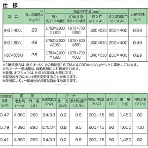 焼却炉 水冷式 廃プラ対応 IHG2-400J...の詳細画像2