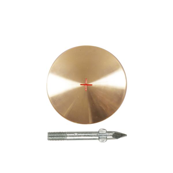 基準点鋲 真鍮製 D80mm径×L84 5枚 SB-80 6-405 埋め込み 貼り付け 簡単 北別...