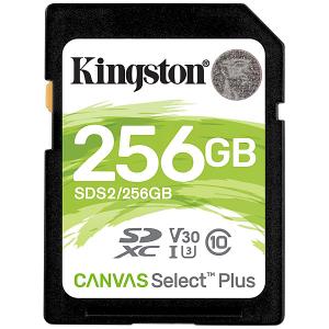 キングストン SDS2/256GB 256GB Canvas Select Plus SDXCカード Class10 UHS-I U3 V30 100MB/ s Read 85MB/ s Write｜plusyu