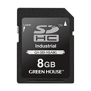 GREEN HOUSE GH-SDI-NSA8G インダストリアルSDHCカード SLC 0〜70℃ 8GB｜plusyu