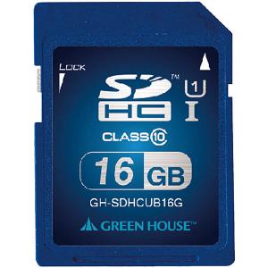 GREEN HOUSE GH-SDHCUB16G SDHCメモリーカード UHS-I クラス10 16GB｜plusyu