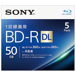 SONY(VAIO) 5BNR2VJPS4 ビデオ用BD-R 追記型 片面2層50GB 4倍速 ホワイトワイドプリンタブル 5枚パック｜plusyu