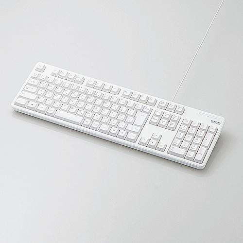 ELECOM TK-FCM104WH 有線キーボード/ メンブレン式/ フルサイズ/ ホワイト