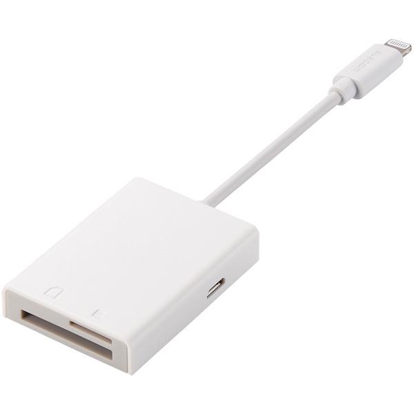 ELECOM MR-LC201WH Lightningカードリーダー/ SD+microSD対応/ ...