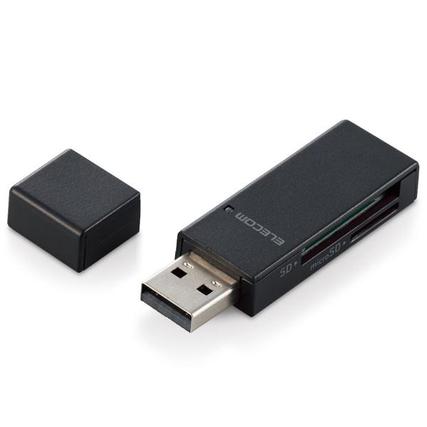 ELECOM MR-D205BK カードリーダー/ スティックタイプ/ USB2.0対応/ SD+m...