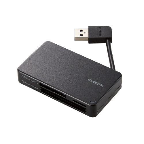 ELECOM MR3-K303BK メモリリーダライタ/ ケーブル収納タイプ/ USB3.0対応/ ...