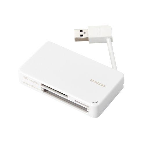 ELECOM MR3-K303WH メモリリーダライタ/ ケーブル収納タイプ/ USB3.0対応/ ...
