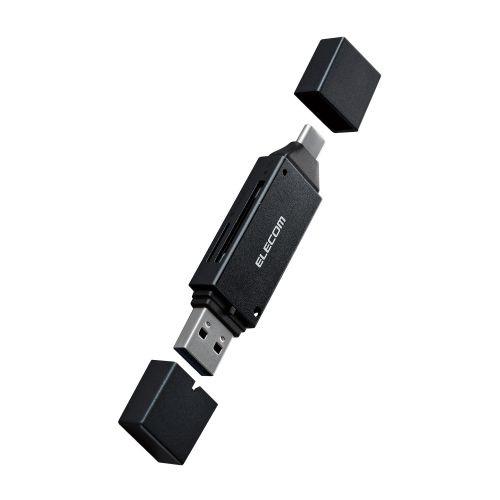 ELECOM MR3C-D207BK メモリカードリーダー/ USB Type-C&amp;USB-A両対応...