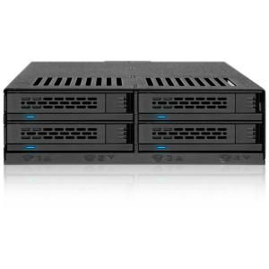 ICY DOCK MB324SP-1B 2.5インチSAS/ SATA HDD/ SSDx4台搭載可能モジュールラック 5.25インチベイサイズ