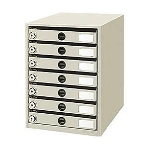 コクヨ LC-K7M 錠付きレターケース<レターガード> A4 7段ライトグレー