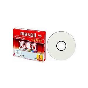 Maxell DRW47PWB.S1P5S A データ用DVD-RW 2倍 記憶容量4.7GB 5枚...