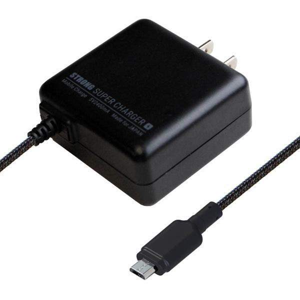 カシムラ AJ-522 AC充電器 ストレート1m 2.4A micro STRONG BK