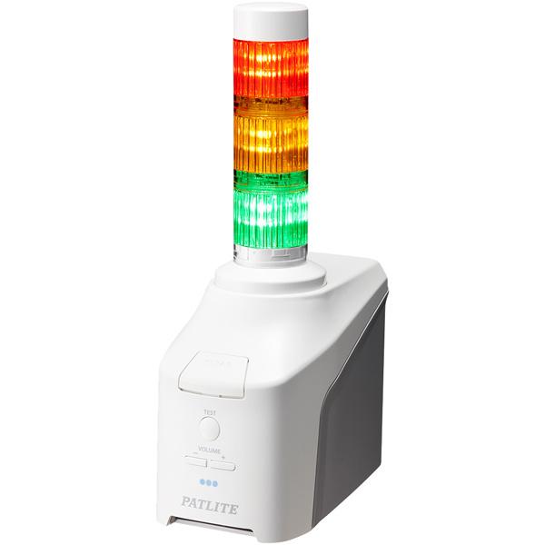 パトライト NHV4-3DP-RYG 音声対応ネットワーク制御信号灯 直径40mm/ 3段/ 赤黄緑...