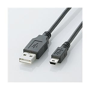 ELECOM U2C-M10BK USB2.0ケーブル A-miniBタイプ/ 1.0m(ブラック)｜plusyu