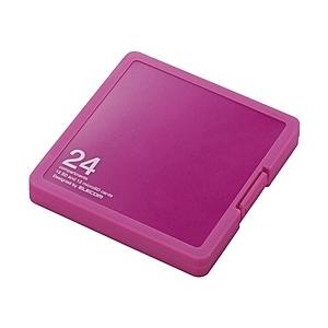 ELECOM CMC-SDCPP24PN メモリカードケース/ インデックス台紙付き/ SD12枚+microSD12枚収納/ ピンク｜plusyu