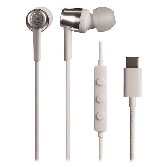 オーディオテクニカ ATH-CKD30C WH USB Type-C用イヤホン ホワイト マイク付き...