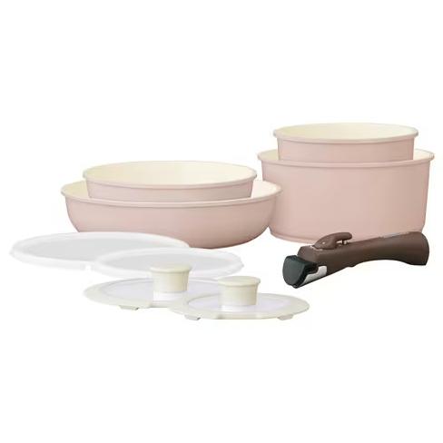 アイリスオーヤマ CCRC-9S-GP セラミックカラーパン9点セット グレイッシュピンク