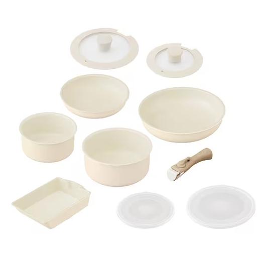 アイリスオーヤマ CC-10S-DC セラミックカラーパン10点セット ディープアイボリー