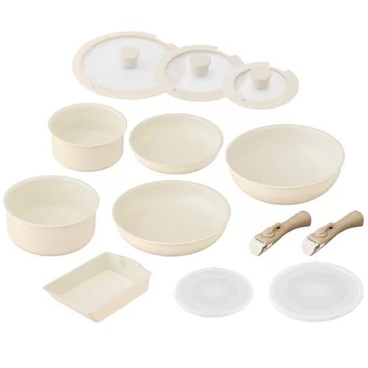 アイリスオーヤマ CC-13SDC セラミックカラーパン13点セット ディープアイボリー