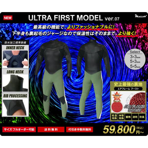 下半身ジャージ仕様　セミドライウェットスーツ メンズ レディース  5mm ロングチェストZIP　フ...