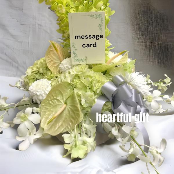 お悔み お供え 生花 シンビジューム アレンジメント 16000円 おしゃれ 現代風 仏花 枕花 命...