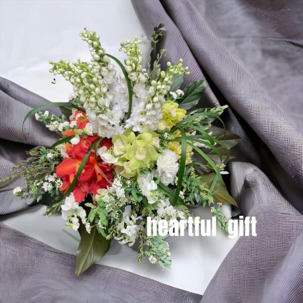 お悔み お供え 生花 蘭 シンビジューム アレンジメント 16000円 おしゃれ 現代風 仏花 枕花...