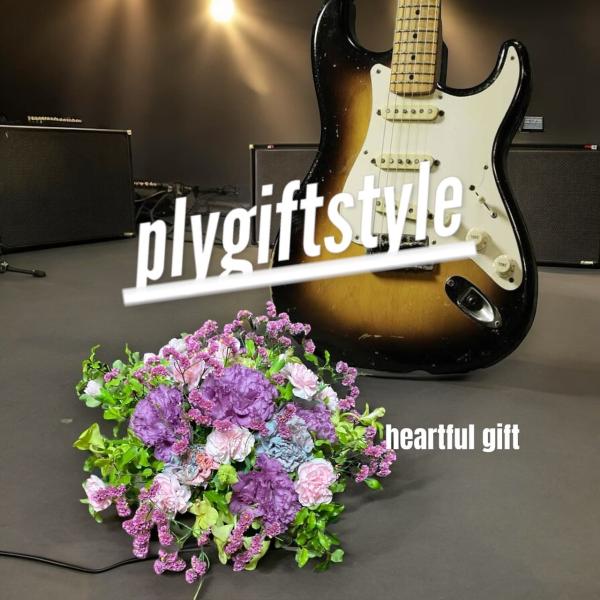 アレンジメント 送別会 ボリューム大 お誕生日  パープル系 ギター 母の日 退職祝い 男性 敬老の...