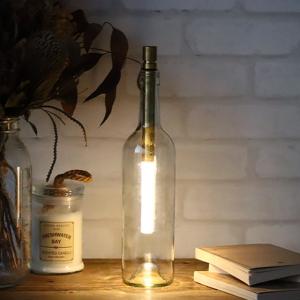 【LINEギフト用販売ページ】間接照明 ボトルライト テーブルライト テーブルランプ bottle light BRASS BOT04-wb 明るさ調節 電球色 照明 卓上 電池式｜plywood