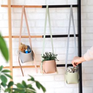 【LINEギフト用販売ページ】吊り下げ バスケット 収納 アマブロ ソフトレザーポット amabro SOFT LEATHER POT｜plywood