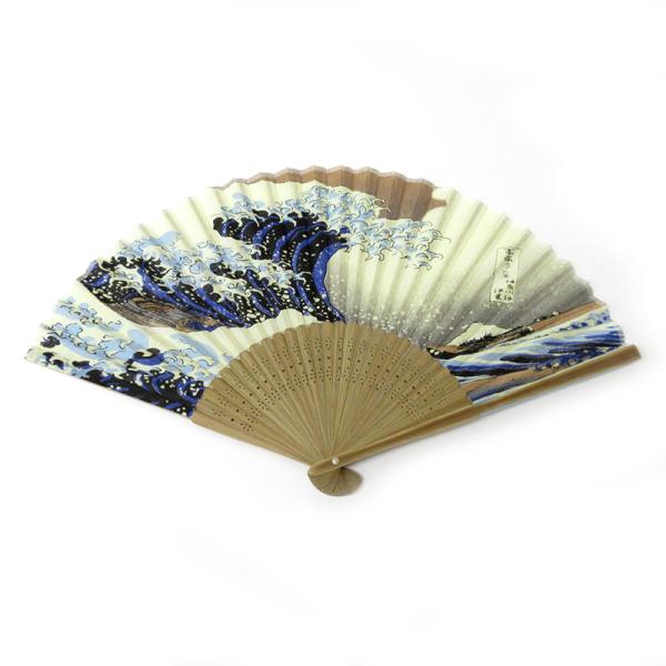 高級シルク扇子 神奈川沖浪裏 No.504-904（ファッション雑貨・和雑貨・和土産）