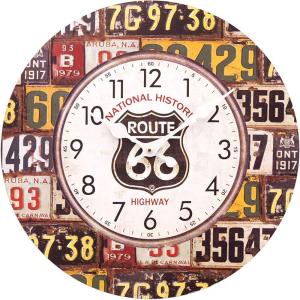ルート66 アンティークMDFクロック 掛時計 ROUTE66 End of the Trail
