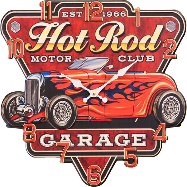 掛時計 アンティーク エンボスクロック Hot Rod Motor Club ホットロッド モーター...