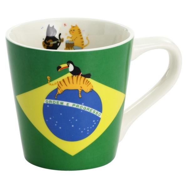 猫国旗マグカップ BRAZIL（ブラジル）ギフト プレゼント