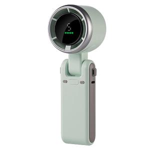 手持ち・卓上・首掛けで使える！充電式3WAYハンディファン（グリーン）