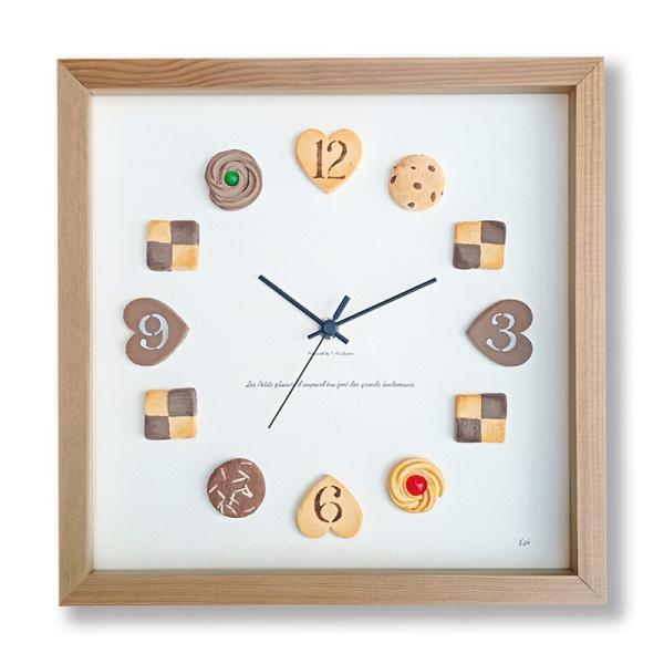 かわいいビスケットの掛時計[Horloge du biscuits] フレームカラー：ナチュラル（受...